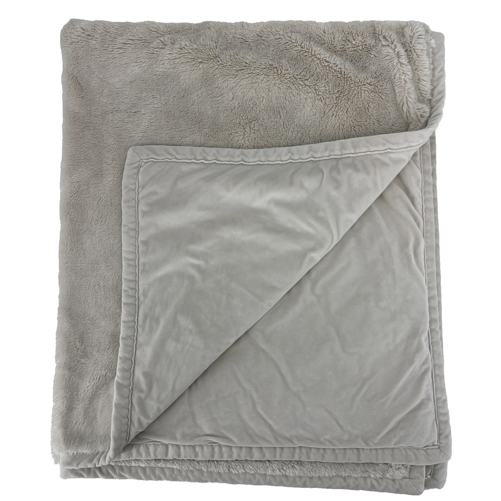 Pottery‎ Barn Faux Fur Cozy Plush Reversible Throw Blanket 50x60in Cream Ivory